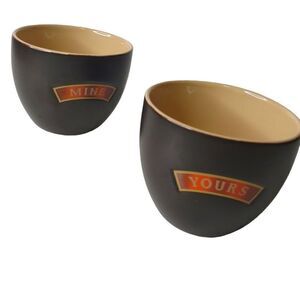 Ceramic Cups 'You're Mine' Brown Tan NEW 10 OZ. Single Two‎ Hand Hold Bailey's